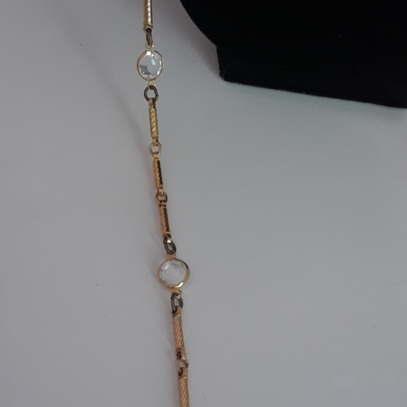 36" gold and clear bead necklace - Picture 2 of 3